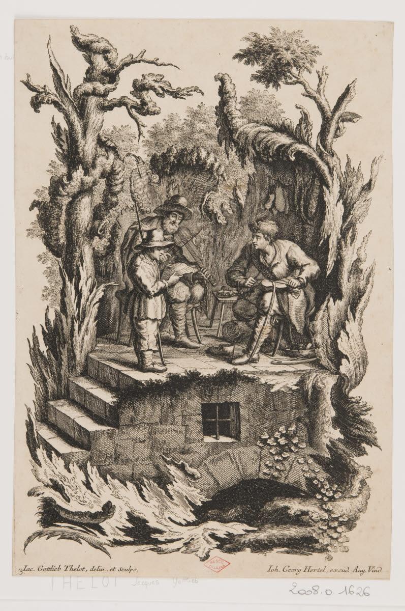 Le Savetier et les musiciens, Jakob Gottlieb Thelott, 1700-1799