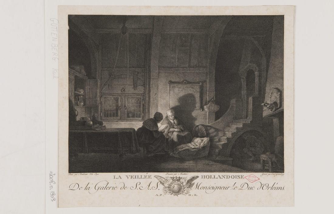 La veillée hollandaise, Carl Guttenberg, 1700-1799