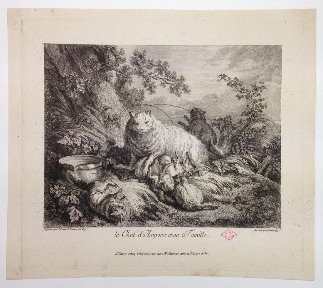 Le Chat d'Angora et sa famille, Jean-Baptiste Huet, 1700-1799