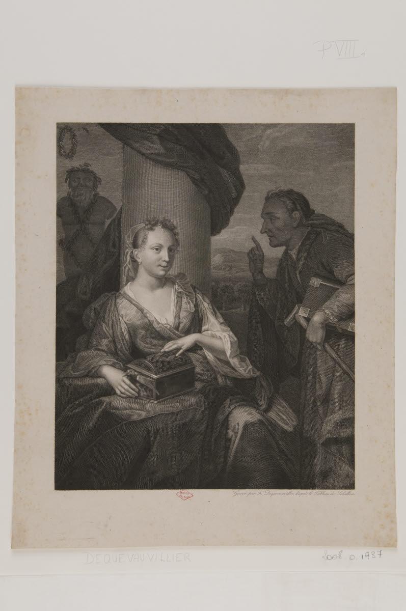 Femme à l'oiseau, François-Jacques Dequevauviller, 1700-1799