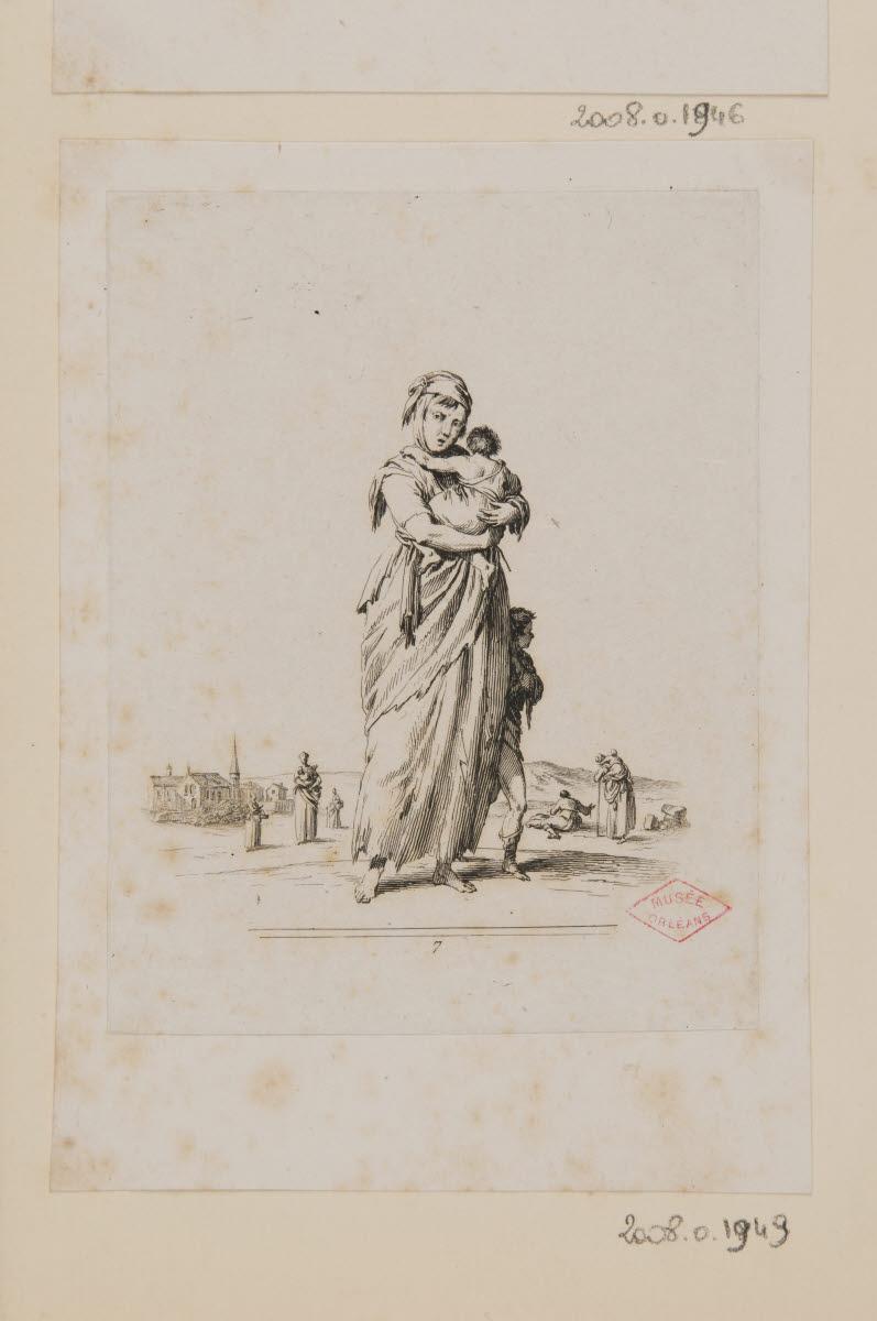 Une mendiante et son enfant, Jean Duplessi-Bertaux, 1700-1799