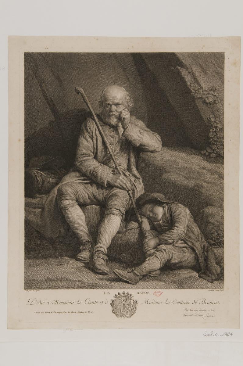 Le Repos, Charles-Clément Bervic, 1775-1799
