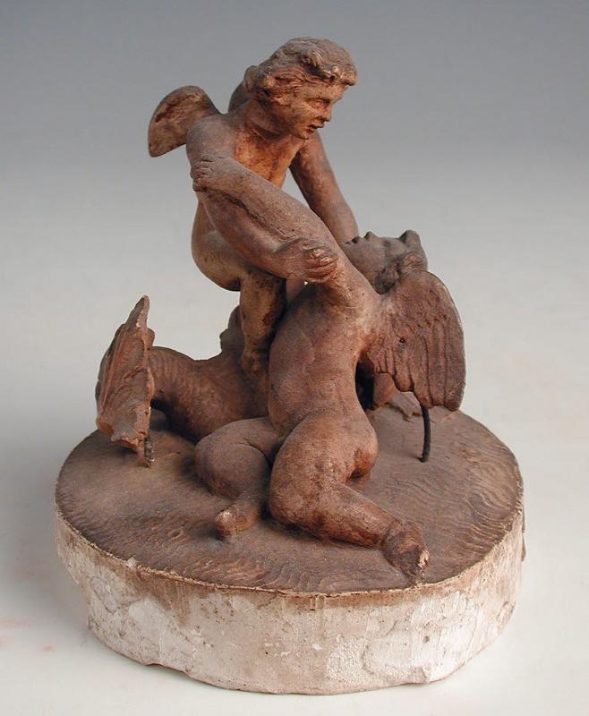 Deux Amours ailés et un dauphin, Henry de Triqueti, 1820-1874