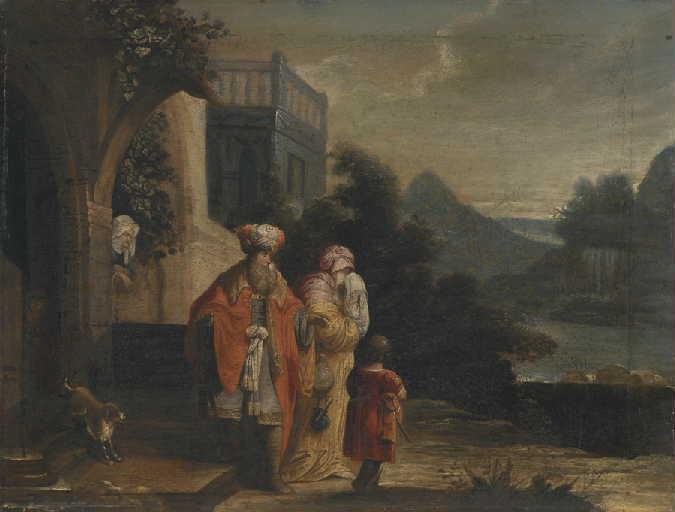 Abraham prenant congé de Agar et Ismaël_0