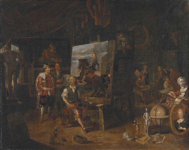 L'atelier du peintre, Balthasar Van Den Bossche, 1er quart 18e siècle