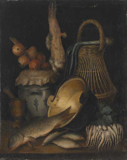 Nature morte aux poissons ; Intérieur de cuisine_0