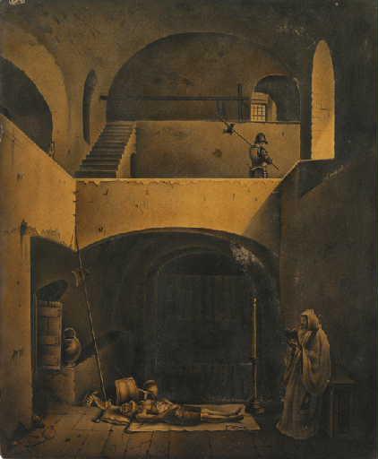 Intérieur de prison, François Marius Granet, 19e siècle