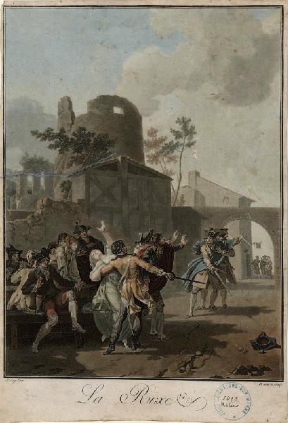 La rixe, Charles Melchior Descourtis, 18e siècle