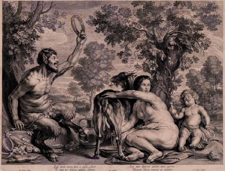 Jupiter enfant nourri par la chèvre Amalthée ; L'enfance de Jupiter_0