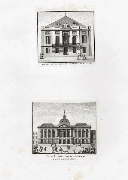 Vue de la maison commune de Châlons, département de la Marne ; Façade de la salle de spectacle de Châlons_0