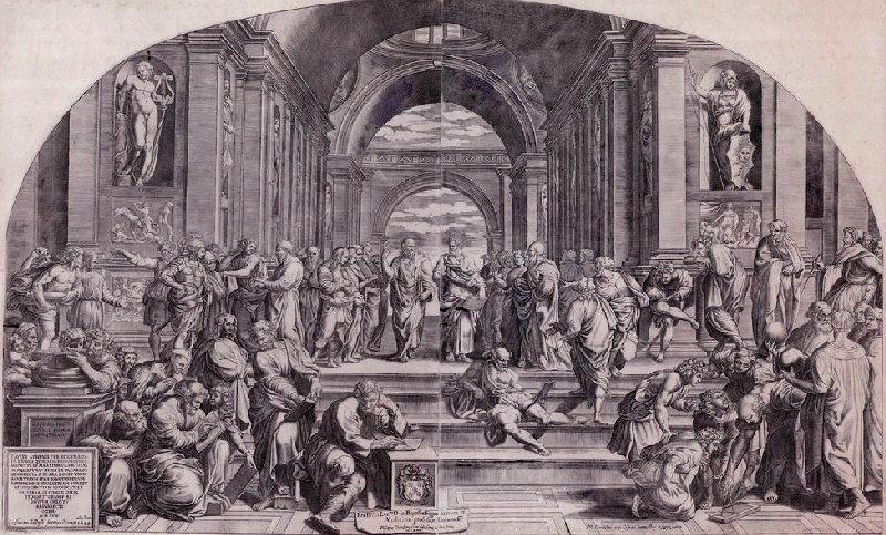L'école d'Athènes ; Paul prêchant à Athènes devant le temple au dieu inconnu_0