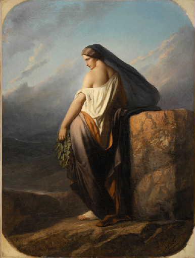 La poétesse Sapho, Joseph Navlet, 1855