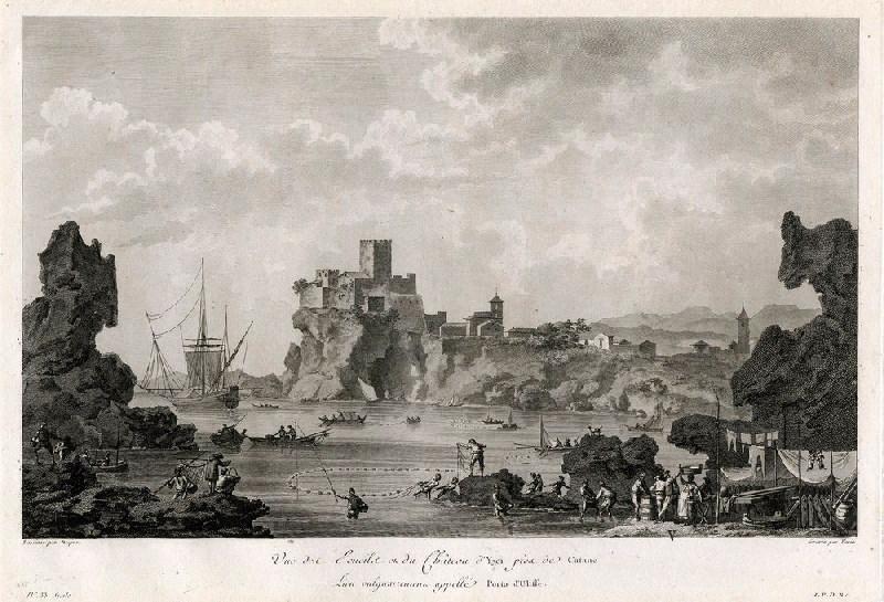 Vue des écueils et du château d'Yaci près de Catane, Charles Nicolas Varin, 18e siècle