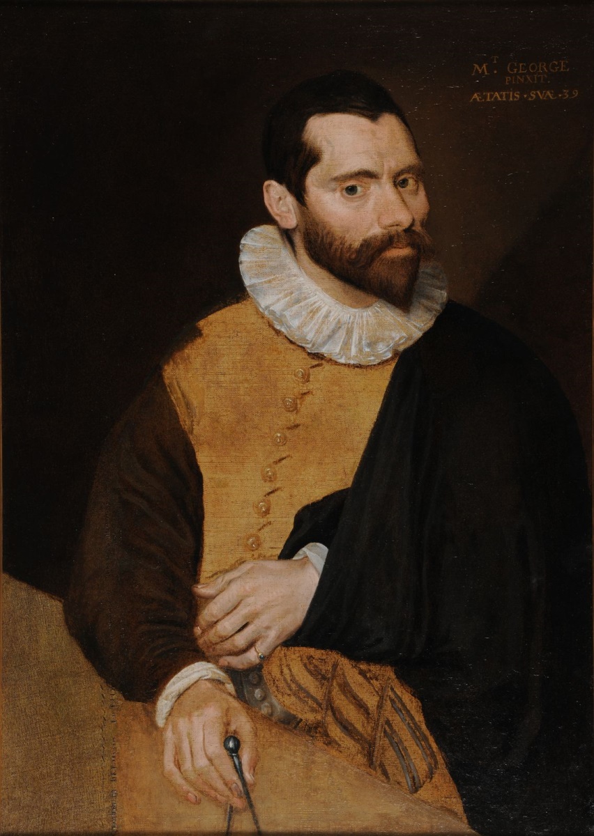 Portrait présumé de P.C. Clicquot (titre attribué) ; P.-C. Clicquot, maître des bombardiens de Reims (autre titre attribué) ; Portrait de Jehan Pussot (ancien titre attribué) ; Autoportrait (ancien titre attribué) ; Un géomètre le compas à la main (titre attribué), George Boba, 1593