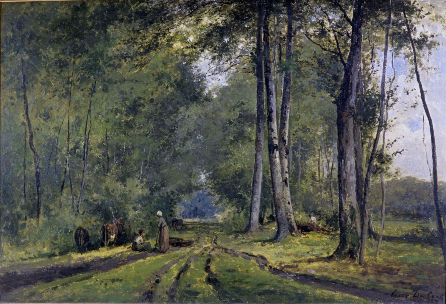 Sentier sous bois, César De Cock, 1871