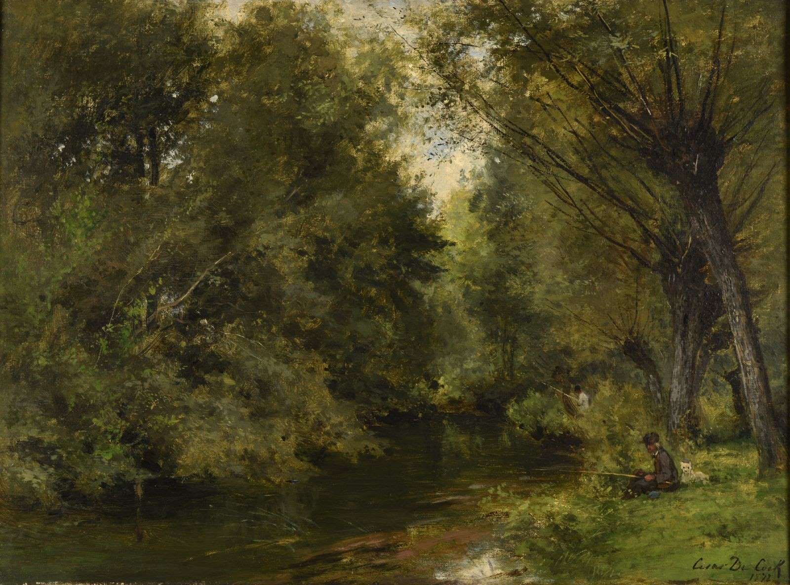 Pêcheurs à la ligne, César De Cock, 1872