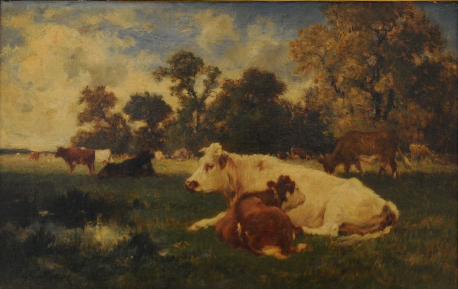 Animaux au repos, Émile Van Marcke De Lummen, 2e moitié 19e siècle