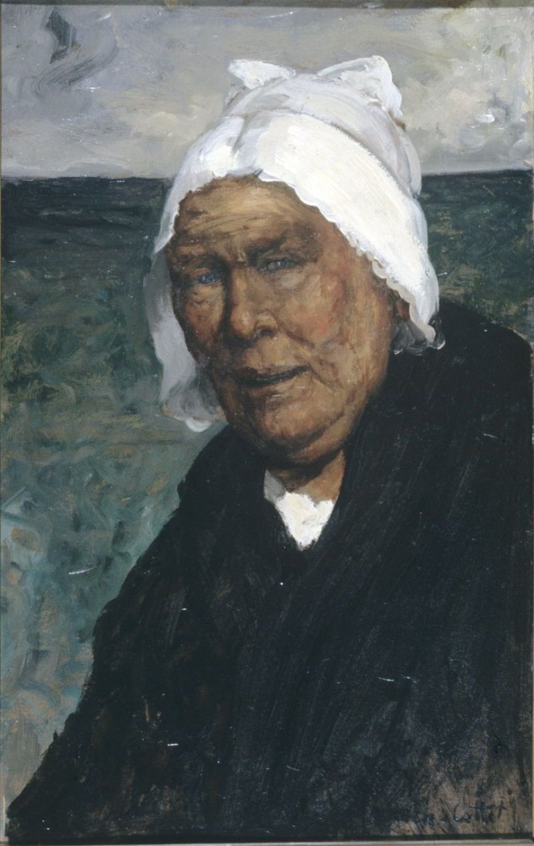 Vieille marchande de poissons en Bretagne, Charles Cottet, 1895 vers