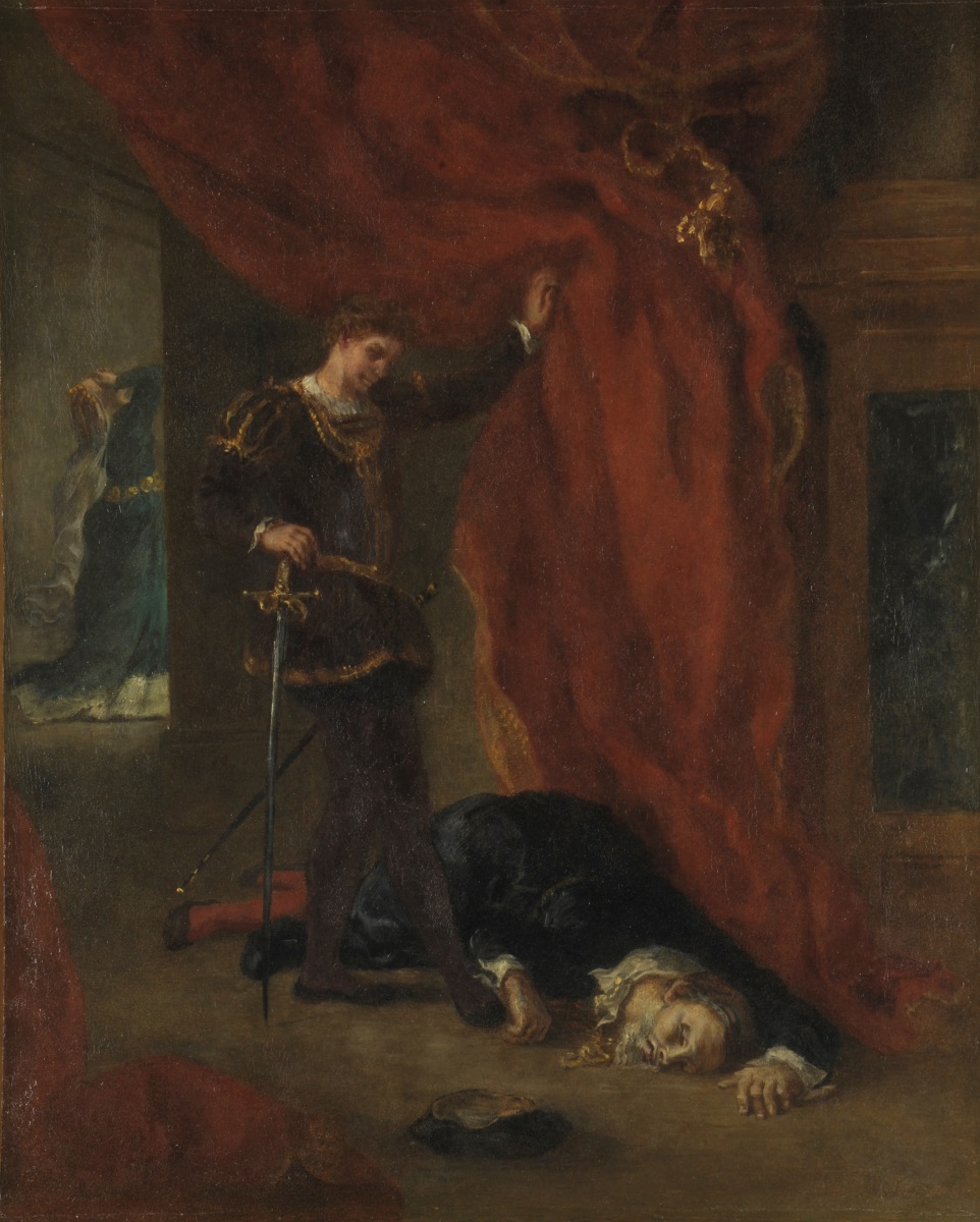 Hamlet devant le corps de Polonius, Eugène Delacroix, 1854-1856