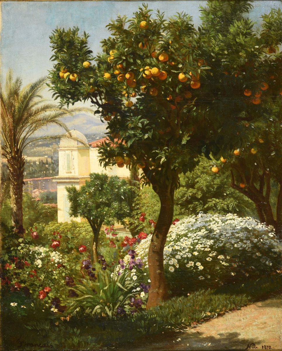 Un oranger dans la Villa Frémy à Nice, Louis Français, 1872