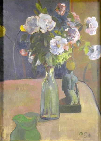Roses et statuette (titre attribué) ; Nature morte à la statuette maori (titre inscrit à l'inventaire), Paul Gauguin, 1889