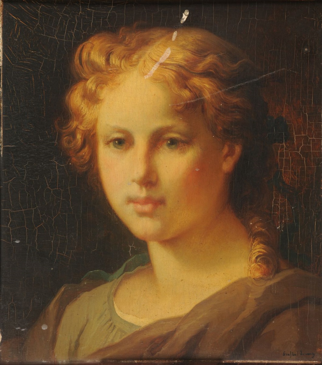 Tête de jeune fille, François Louis Lanfant De Metz, 1875 avant