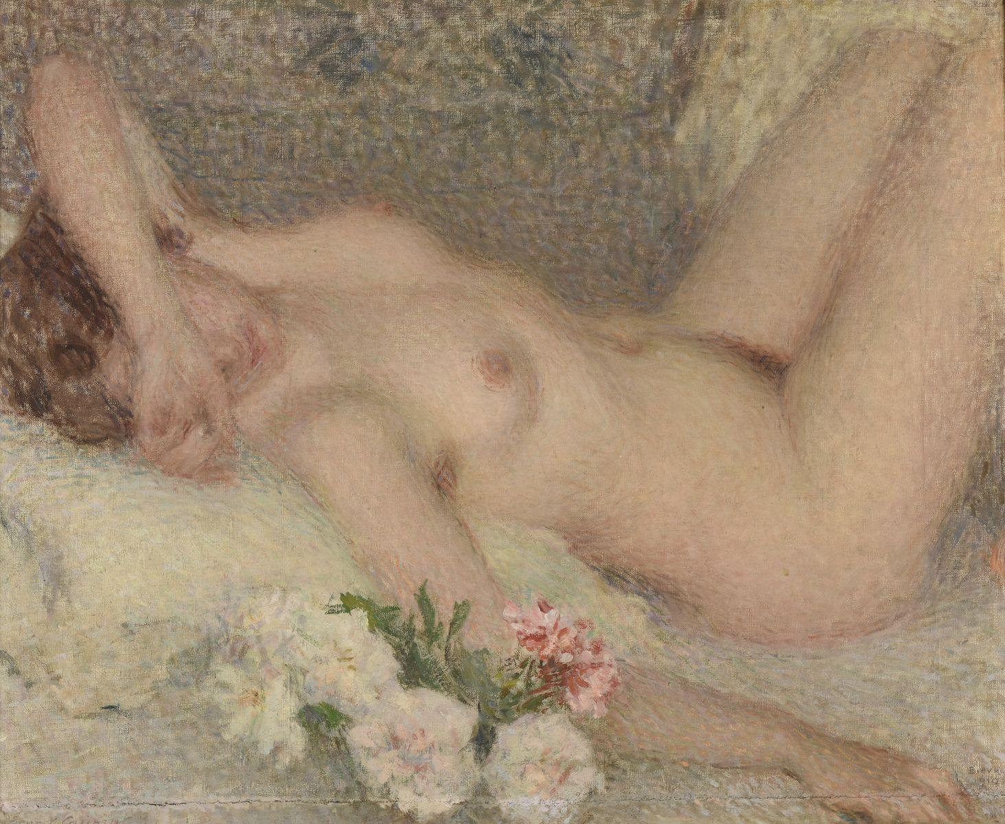 Nu avec fleurs, Ernest Laurent, 1910