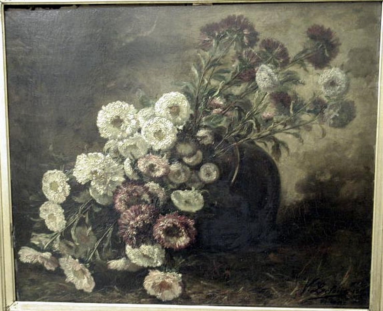 Vase de fleurs, Victor Leclaire, 1871