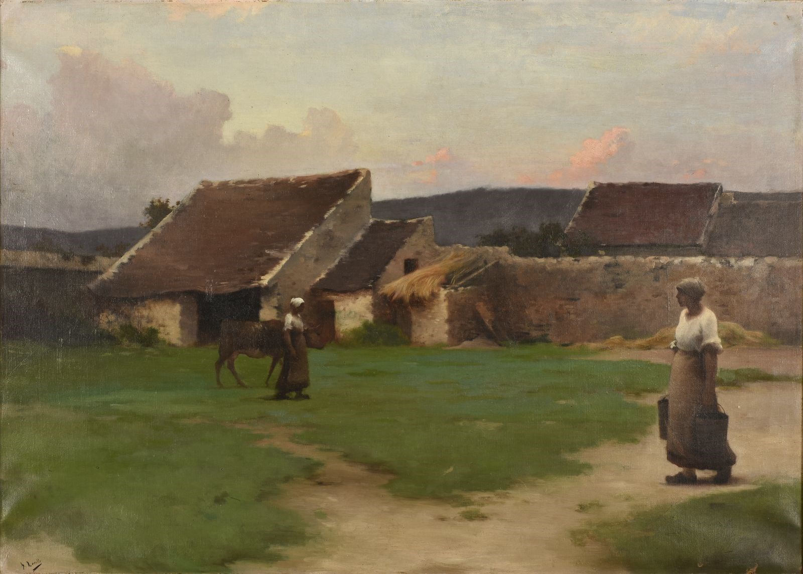 Une cour de ferme, Henry Lerolle, 1881