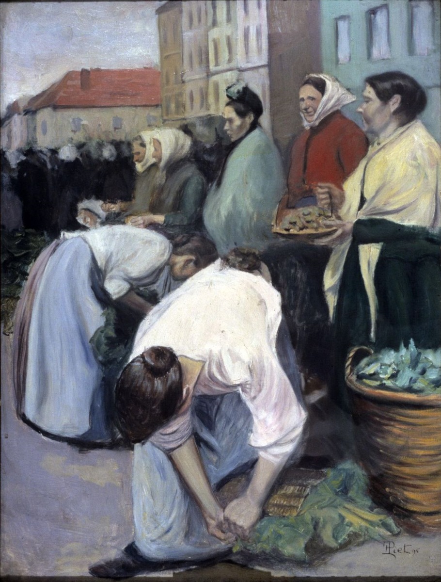 Marché à Liège, Fernand Piet, 1895