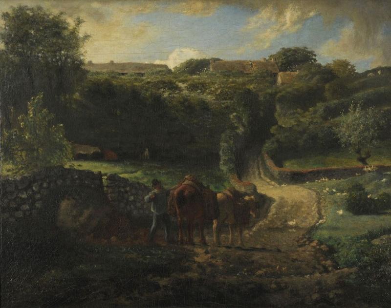 Hameau Cousin à Gréville, Jean-François Millet, 1854-1871,1873 Date de fin d'exécution