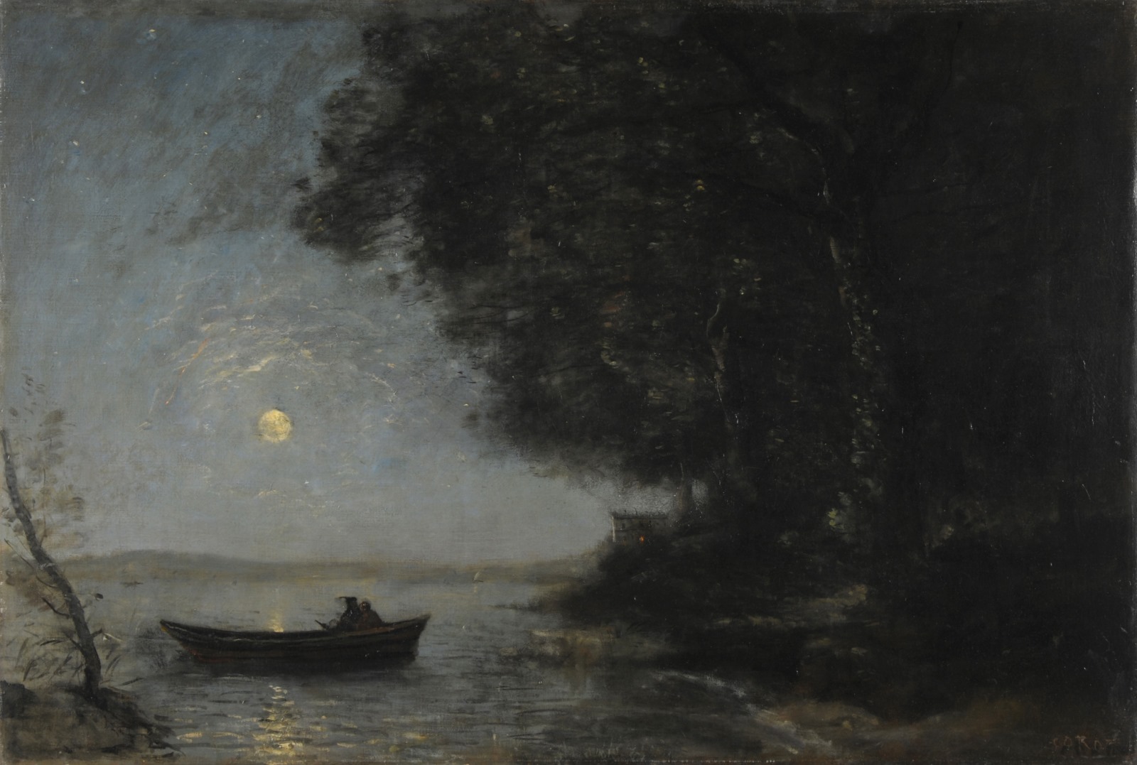 Le lac ; effet de nuit ; Le Lac ; effet de lune, Camille Corot, 1869 vers