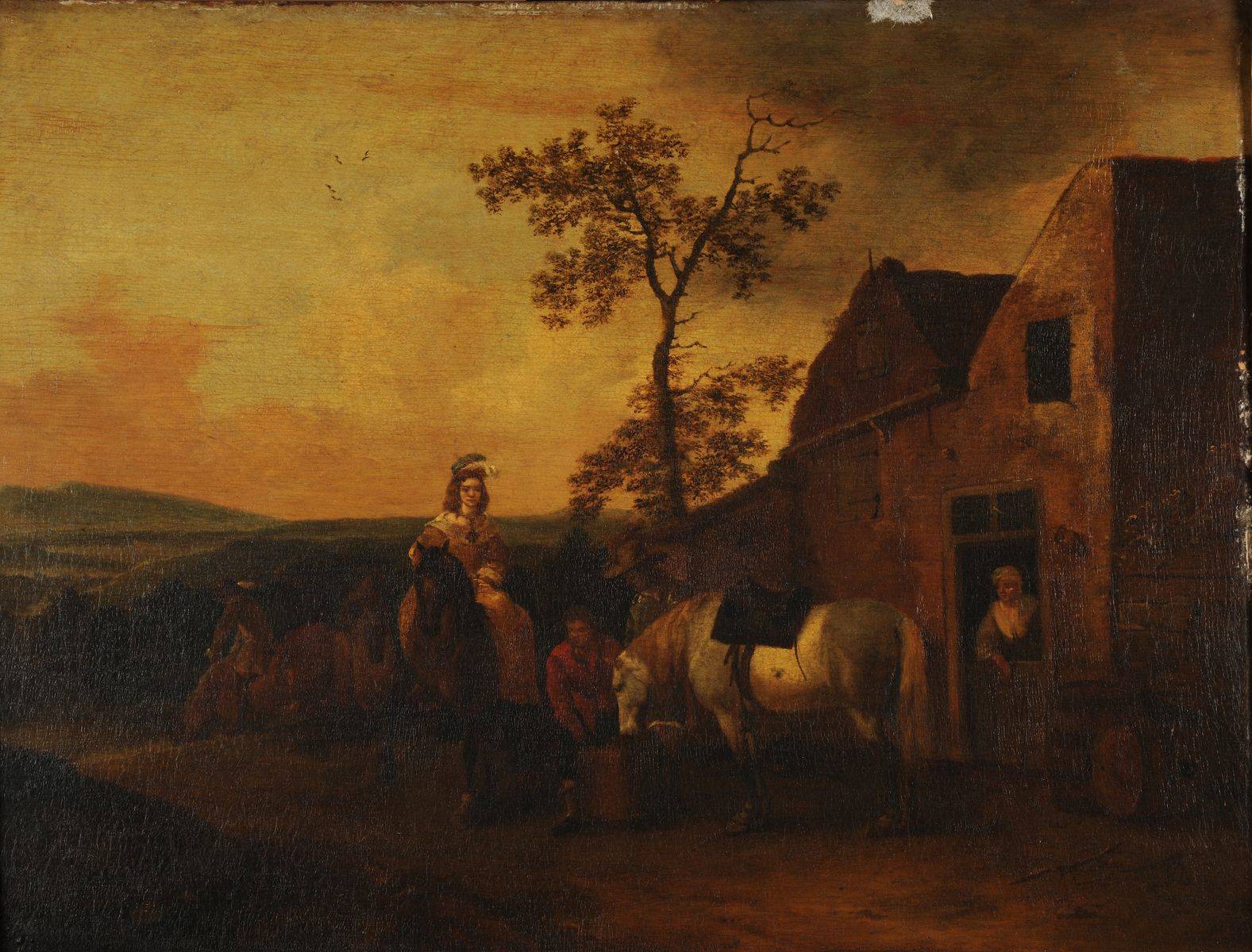 Halte de cavaliers près d'une auberge ; Départ pour la chasse, Питер Вауверман