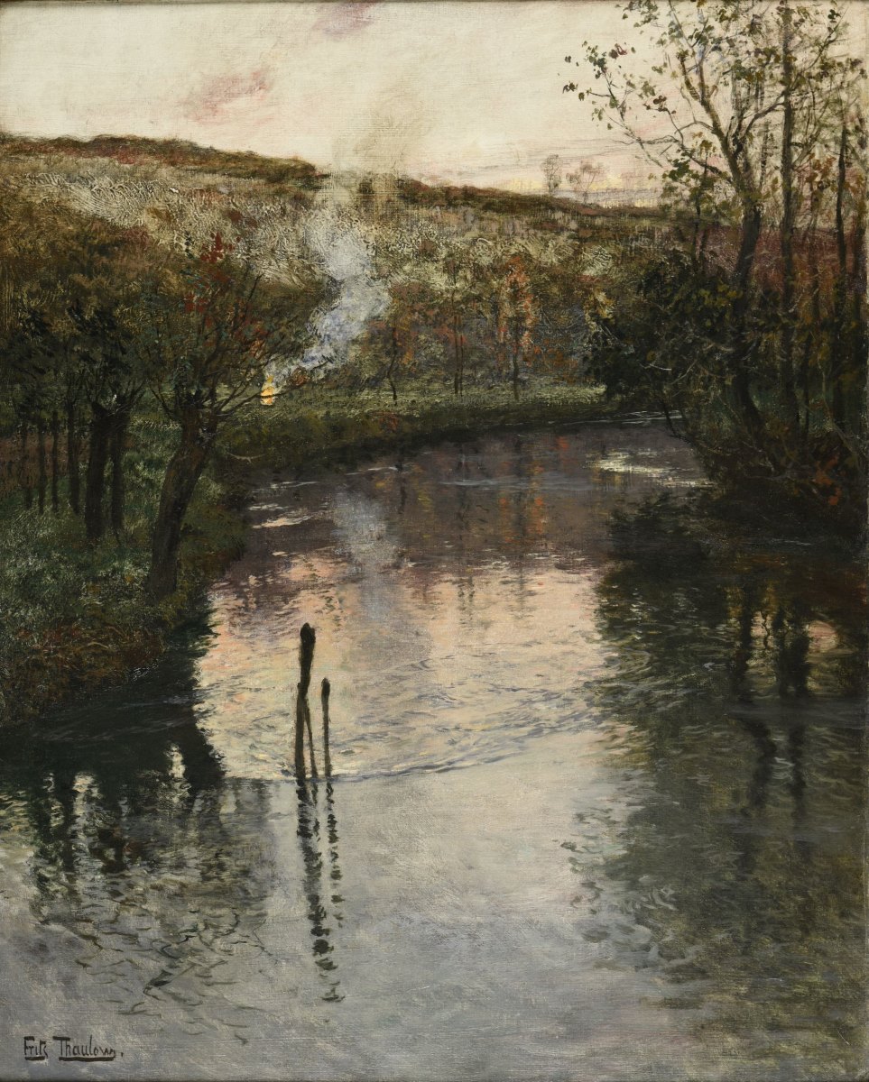 Soleil couchant sur l'Arques à Péquigny_0