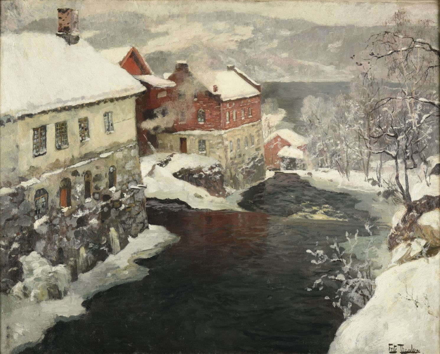 Fabriques en Norvège, les deux moulins sur la rivière Mesma ; Les deux moulins_0