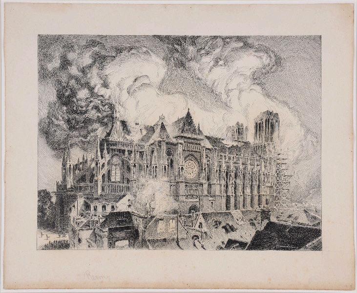 La cathédrale de Reims en flammes (titre attribué)_1