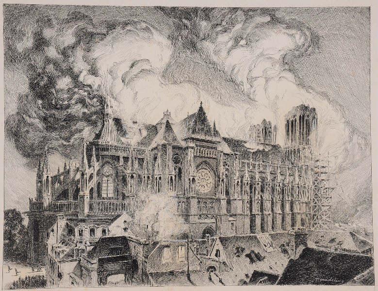 La cathédrale de Reims en flammes (titre attribué)_0