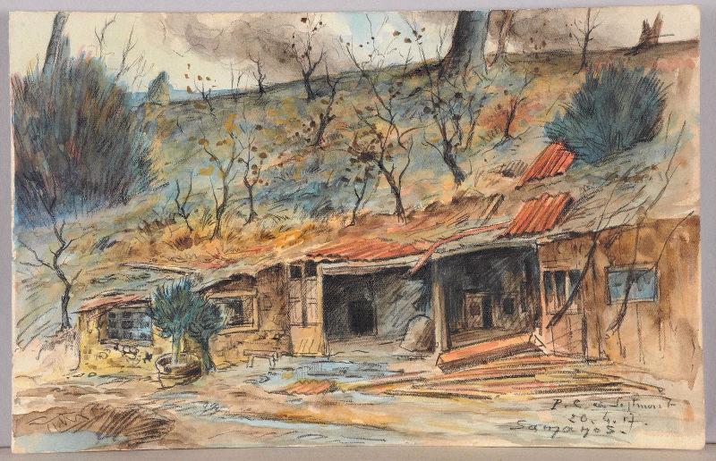 P.C à Septmont (titre inscrit) ; P.C. à Septmont, 20 avril 1917 (titre collection Lemétais)_0