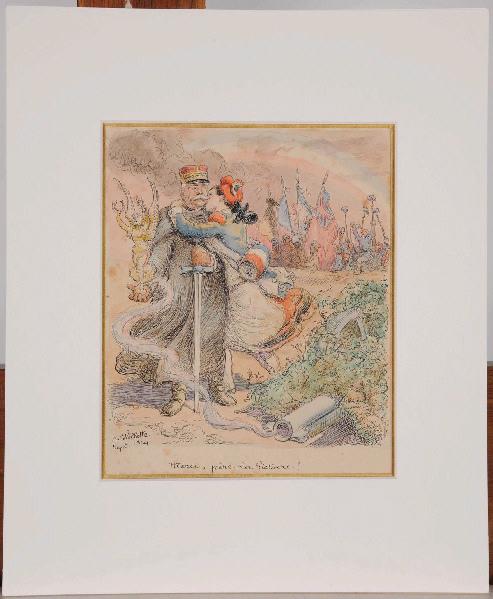 Merci, père la Victoire ! (titre inscrit), Adolphe Léon Willette, 1914 /09
