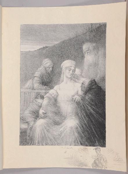 Jours de Guerre et de Paix (planche n°12/24) : Les Réfugiés ; Jeune tambour au képi (Remarque dans la marge, titre attribué), Charles Leandre, 1916-1918