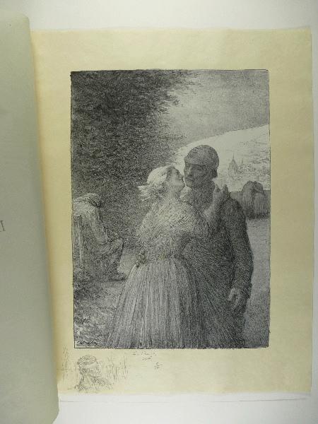 Jours de Guerre et de Paix (planche n°10/24) : Le Permissionnaire ; Soldat blessé un bandeau sur les yeux (Remarque dans la marge, titre attribué), Charles Leandre, 1916