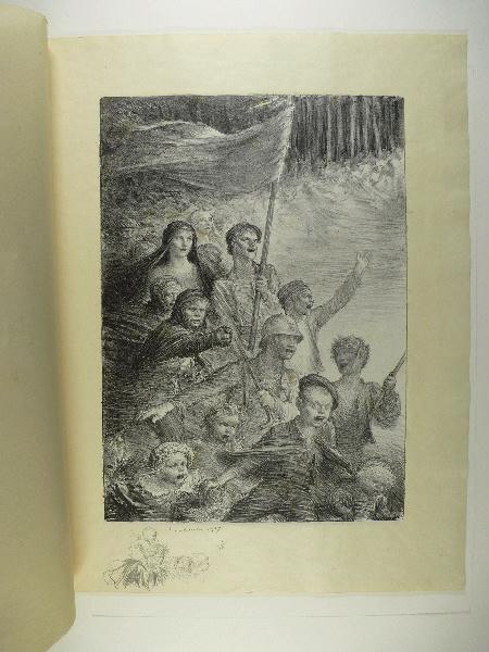Jours de Guerre et de Paix (planche n°13/24) : Les Enfants héroïques ; Groupe d'enfants (Remarque dans la marge, titre attribué), Charles Leandre, 1917
