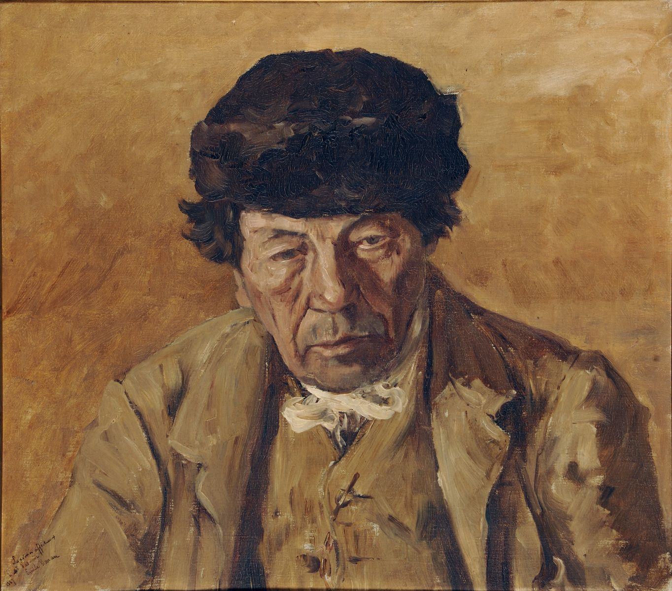 Le vieux garde Nocart à Semide (Ardennes) ; Nocart (garde particulier), Émile Barau, 1887