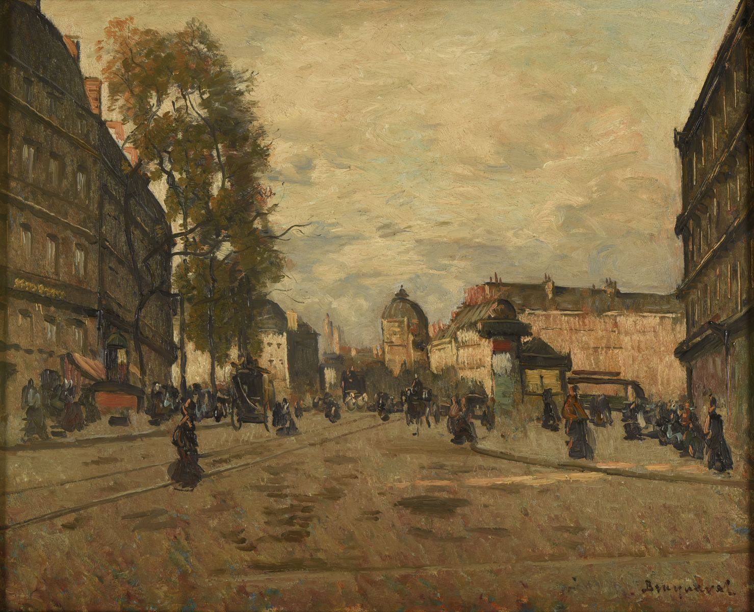 La place Saint-Michel à Paris, Louis Braquaval, 1904 avant