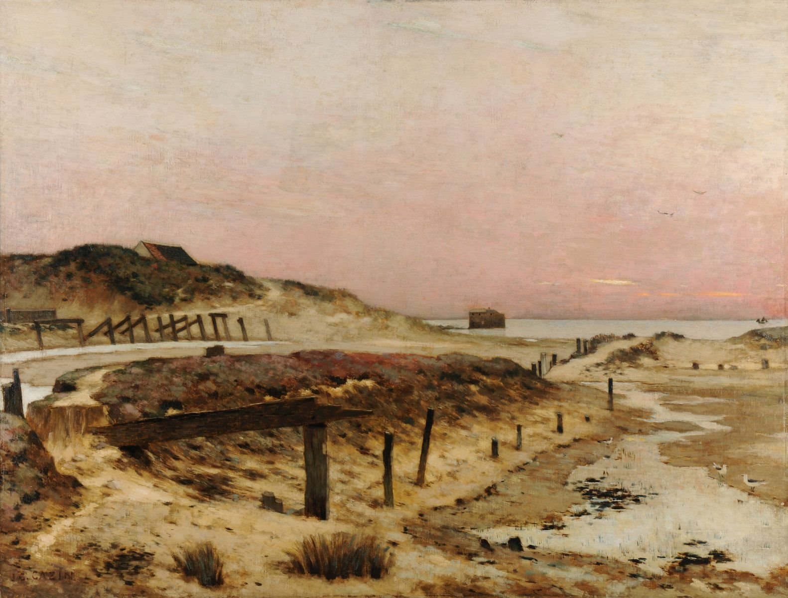 Ruines de l'ancien port de Wimereux (titre attribué) ; Ancien port de Wimereux, Pas-de-Calais (ancien titre attribué), Jean-Charles Cazin, 1896