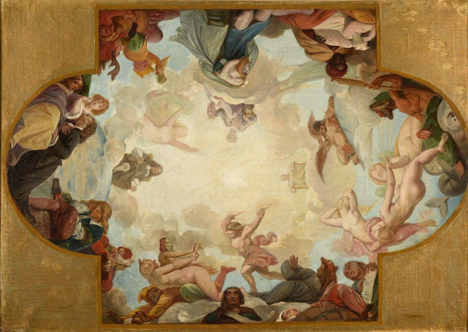 Décor plafonnant dédié à la Tragédie, Émile-Jean-Baptiste-Philippe Bin, 1872 après