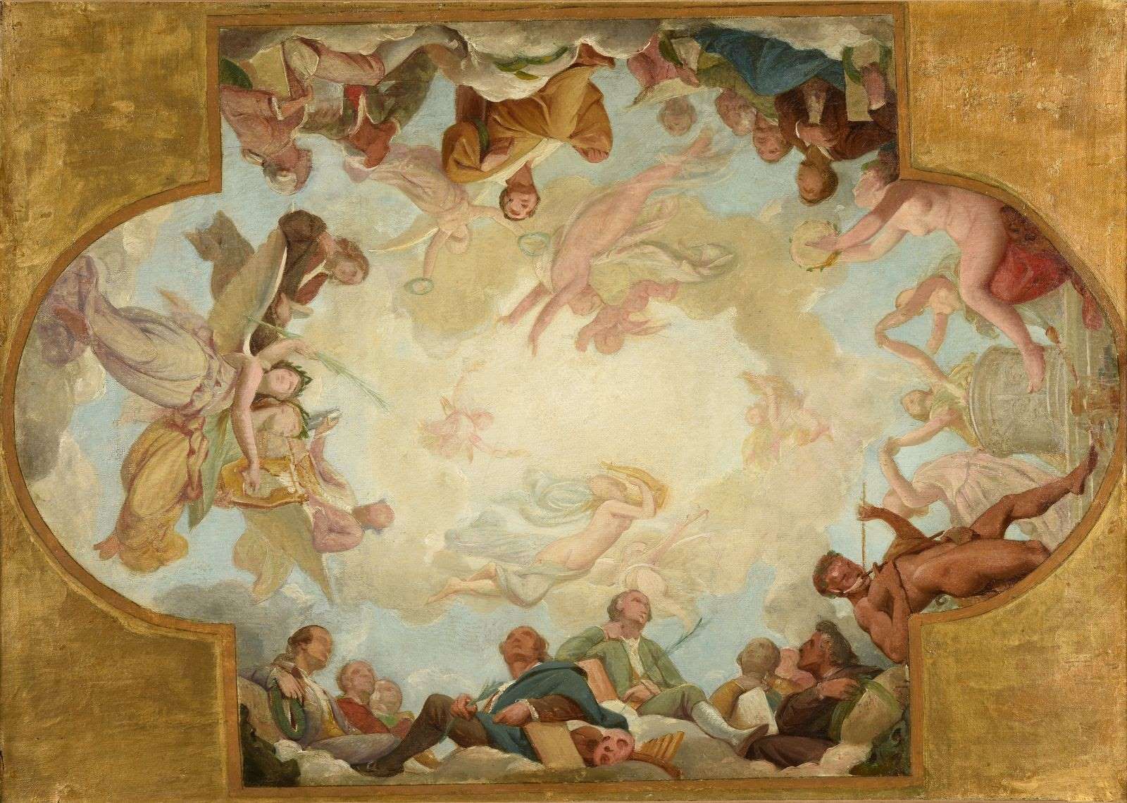 Décor plafonnant dédié à la Comédie, Émile-Jean-Baptiste-Philippe Bin, 1872 après