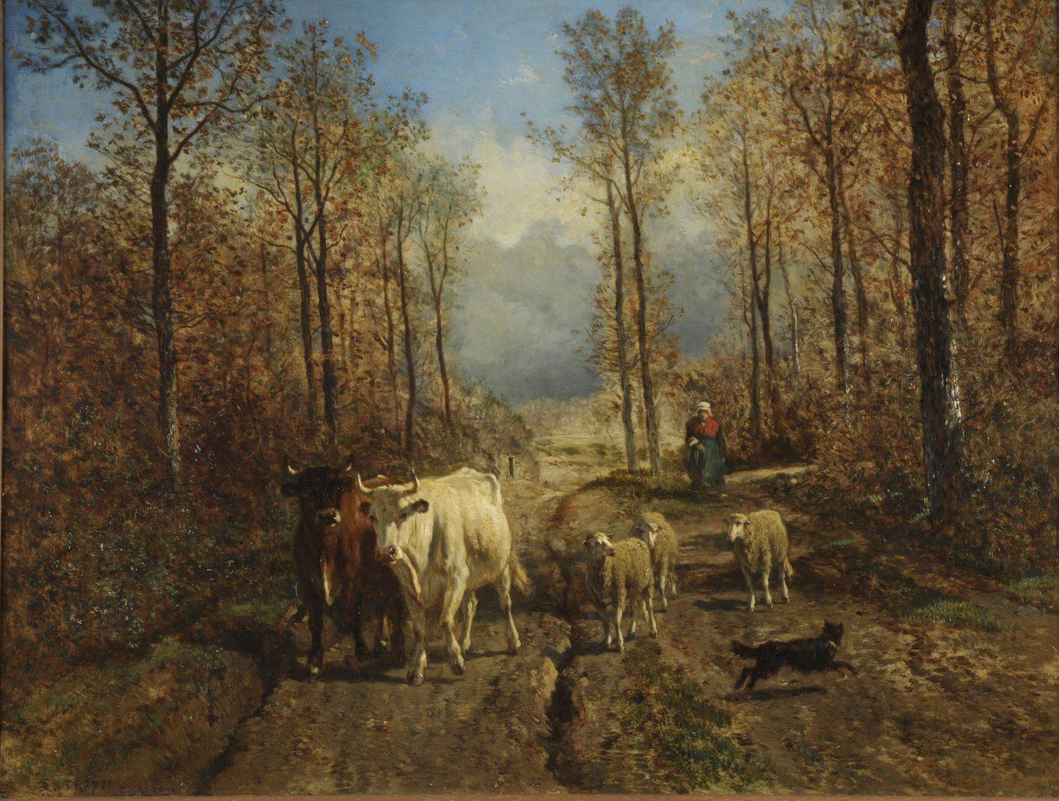 Rentrée de troupeau, Constant Troyon, 1856