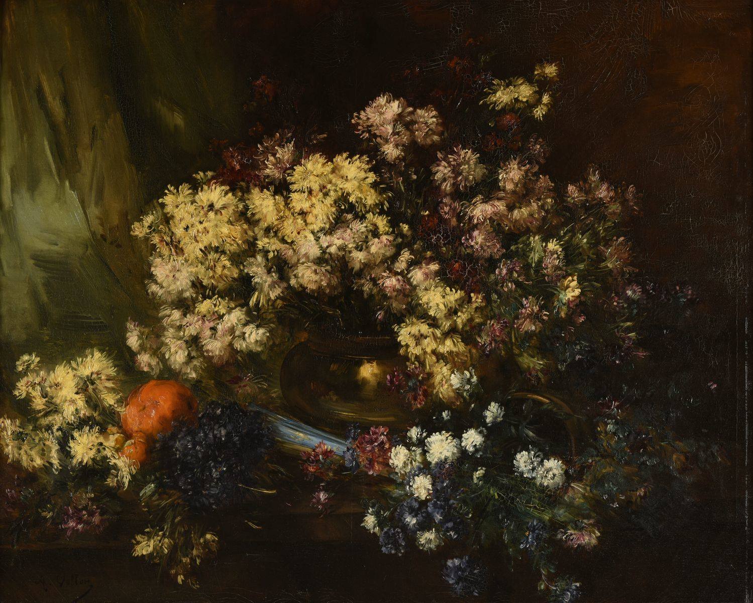Chrysanthèmes, Antoine Vollon, 1886 avant
