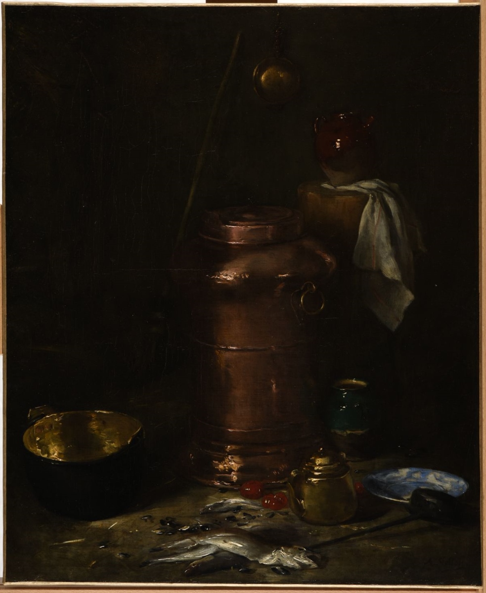 Intérieur de cellier, Antoine Vollon, 1890 avant,1880 vers